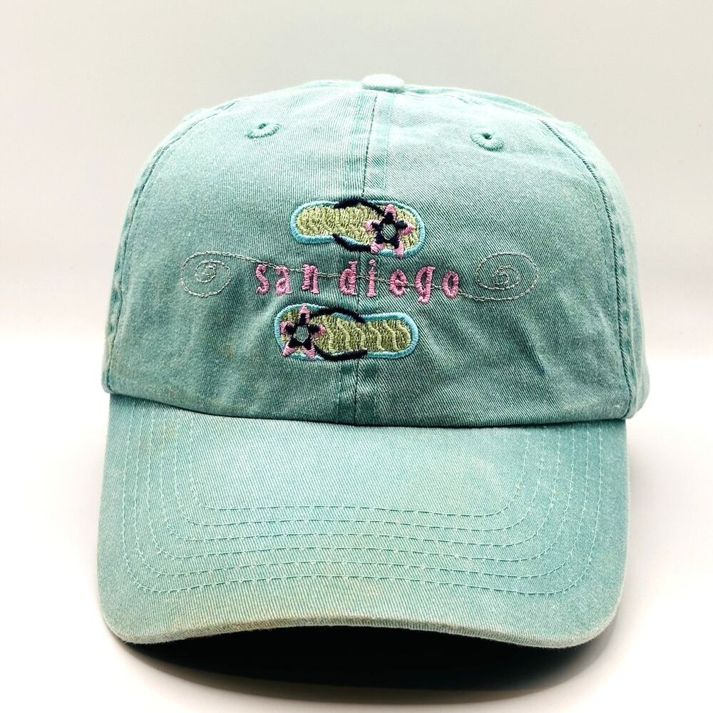 San Diego Hat Strapback Baseball Cap Beach Happy Bright Sandals Vacation